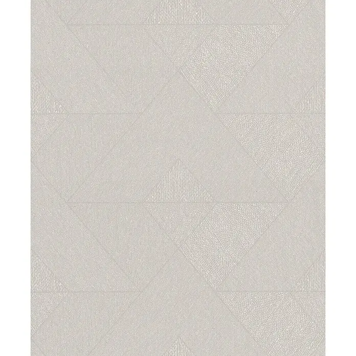 Marburg Vliestapete Novamur Naomi Grafik I - Beige, Grafisch, 10,05 x 0,53 m - Helle graue Prägetapete mit geometrischem Dreiecksmuster.