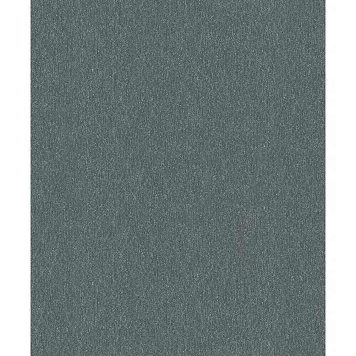 Marburg Vliestapete Novamur Naomi Uni II - Schwarz, Uni, 10,05 x 0,53 m - Blaugrauer melierter Stoff mit feiner Webstruktur.