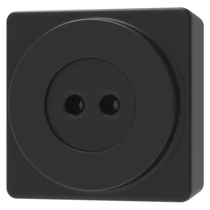 EverHome Energiekosten-Messgerät EcoTracker IR - Schwarz - Schwarze quadratische Steckdose mit runder Front und zwei Stiftlöchern.