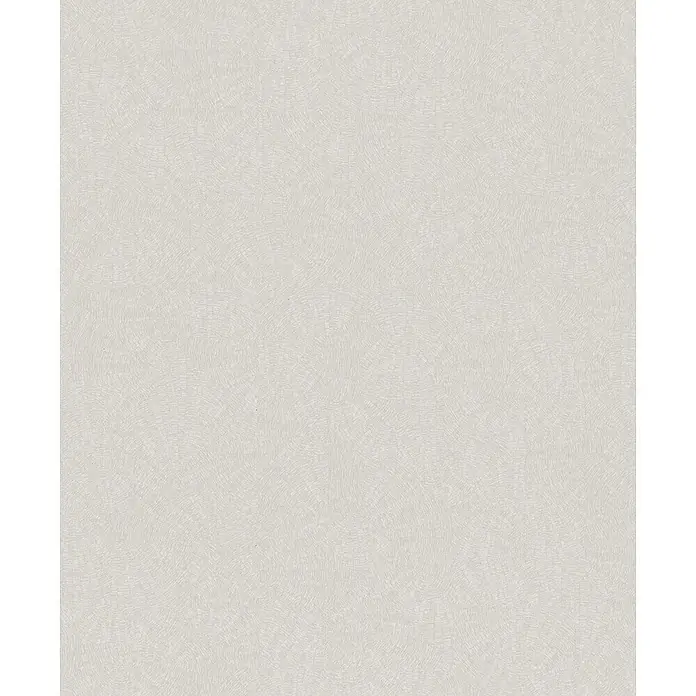 Marburg Whisper Vliestapete Grafik I - Grau-Beige, Grafisch, 10,05 x 0,53 m - Cremefarbene, strukturierte Oberfläche mit einem dezenten Muster aus fragmentierten, konzentrischen Kreisen.