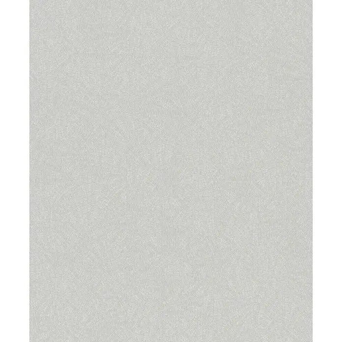 Marburg Whisper Vliestapete Grafik I - Grau, Grafisch, 10,05 x 0,53 m - Hellgraues nahtloses Muster mit dezenter Textur aus gekrümmten Linien, die organische Ringe bilden.