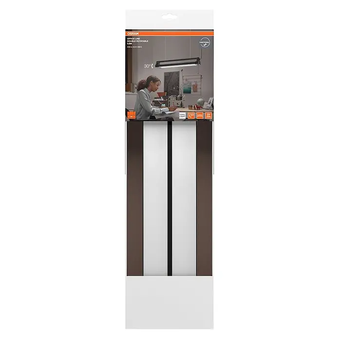Osram LED-Deckenleuchte Office Line Double Portable - L x B x H: 60 x 11,9 x 10,22 cm, Schwarz, Kaltweiß - OSRAM OFFICE LINE doppelt drehbare LED-Leuchte über einem Schreibtisch, spendet einstellbares kaltweißes Licht.