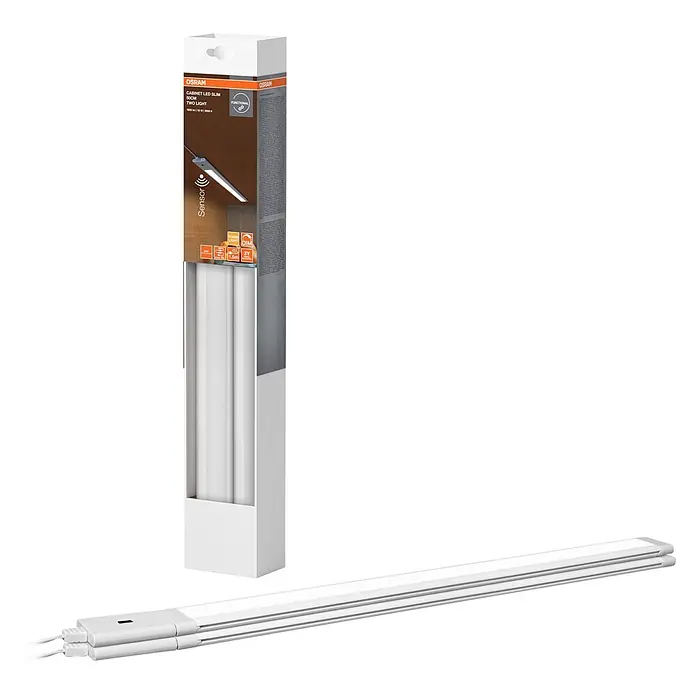 Osram Linear LED-Unterbauleuchte Cabinet Slim - Lichtfarbe: Warmweiß, 220 V - 240 V - Weiße, schlanke OSRAM LED-Unterschrankleuchte mit Sensor, in Verpackung und einzeln. Funktionale, dimmbare Unterschrankbeleuchtung.