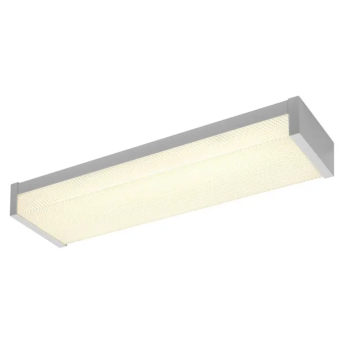 Osram LED-Deckenleuchte Office Line Wrap - L x B x H: 60 x 16,3 x 7,16 cm, Weiß, Kaltweiß - Rechteckige LED-Deckenleuchte mit grauem Rahmen und beleuchtetem, strukturiertem weißen Diffusor.