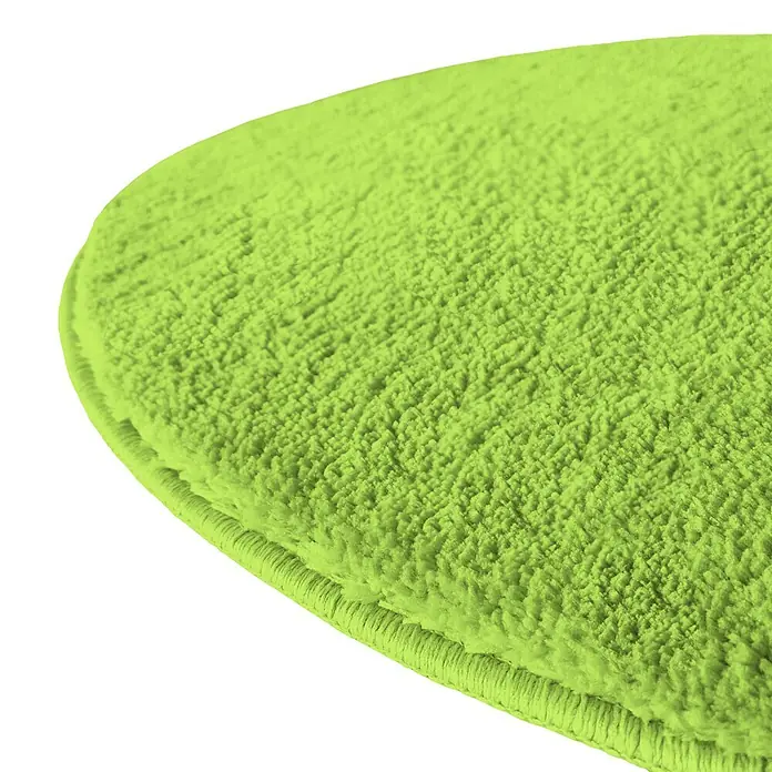 Floordirekt Badteppich Sky - 95 x 95 cm, Apfelgrün, 100% Polyester - Runder, leuchtend grüner Hochflorteppich mit sichtbarem Nahtrand.