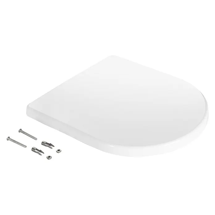 SCHÖNER WOHNEN-Kollektion WC-Sitz Antus Wrap Soft Close Weiß - Duroplast, Weiß, Mit Absenkautomatik - Weißer D-förmiger Toilettensitz mit Montagematerial.