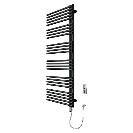 SCHÖNER WOHNEN-Kollektion  Elektro-Badheizkörper Celia 60 x 151 Mattschwarz Heizstab 3 R