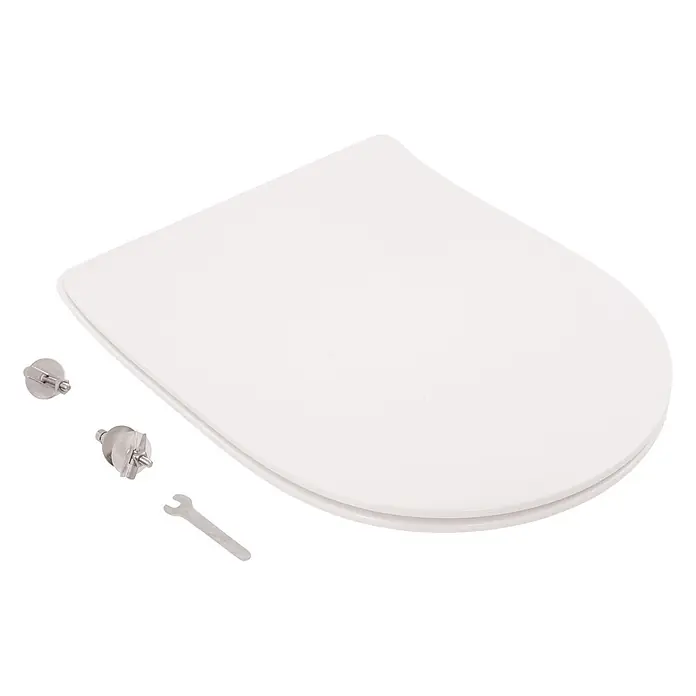 SCHÖNER WOHNEN-Kollektion WC-Sitz Antus Slimline Soft Close Weiß - Duroplast, Weiß, Mit Absenkautomatik - Weißer Toilettensitz mit Befestigungsmaterial (zwei Schrauben und ein Schraubenschlüssel).