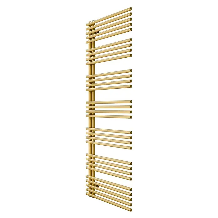 SCHÖNER WOHNEN-Kollektion Designheizkörper Celia 60 x 174 Mattgold - Mattgold - Beige-goldener Handtuchheizkörper mit horizontalen Heizstangen.