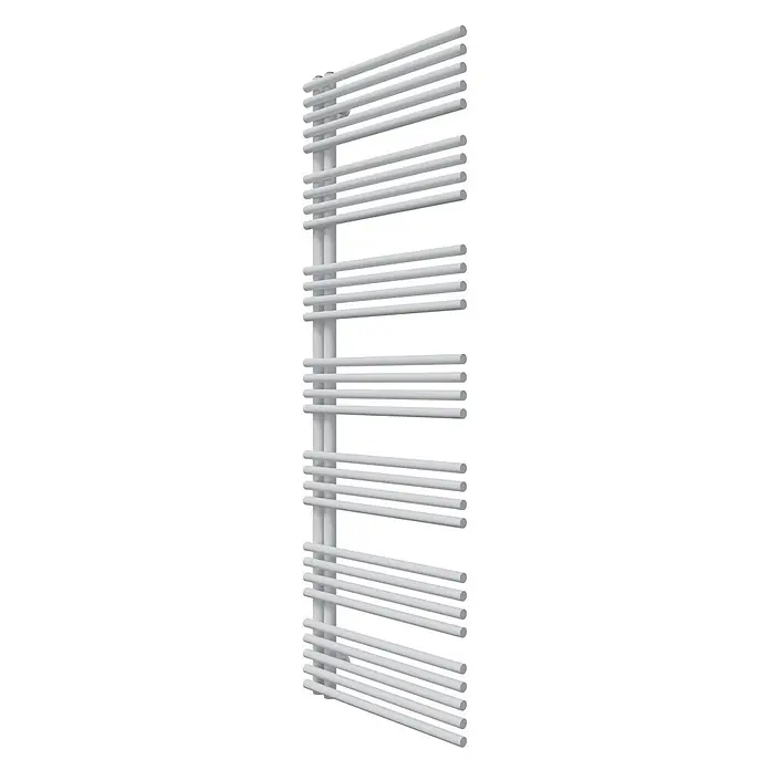 SCHÖNER WOHNEN-Kollektion Designheizkörper Celia 60 x 174 Weiß - Weiß - Weißer vertikaler Handtuchheizkörper mit horizontalen Stangen.