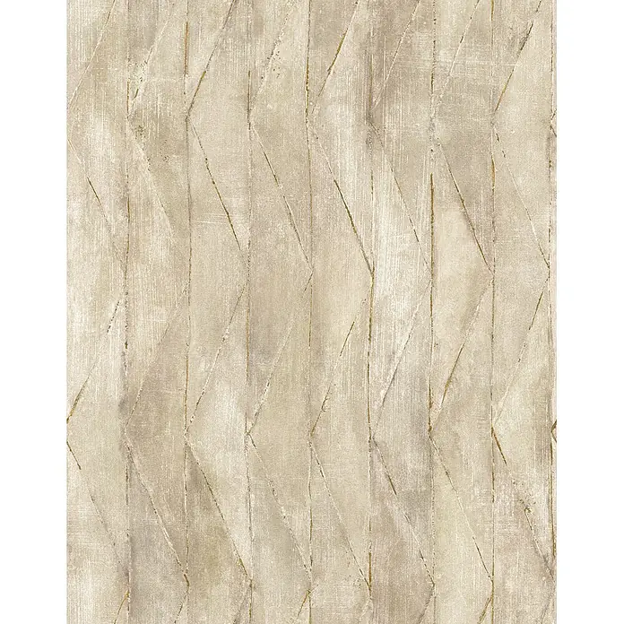 Marburg Smart Art Aspiration Fototapete Struktur - B x H: 212 x 340 cm, Vlies, Beige - Strukturierte Tapete in Beige und Gold mit zartem geometrischem Zickzackmuster.
