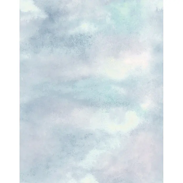 Marburg Smart Art Aspiration Fototapete Wolken I - B x H: 212 x 270 cm, Vlies, Blau - Abstrakte Aquarelltextur in sanften Blau- und Grautönen mit einem Hauch von Grün und Gelb.