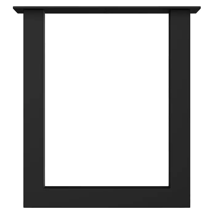 Walteco Tischbein - L x B x H: 38 x 15 x 41 cm, Schwarz - Schwarzes Metall U-förmiges Möbelbein für Tische oder Schreibtische.