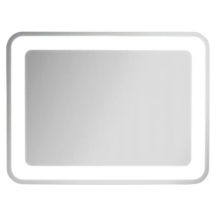 Camargue Stella LED-Lichtspiegel - 80 x 60 cm, Mit abgerundeten Kanten - Rechteckiger Spiegel mit integrierter Beleuchtung, ideal für moderne Badezimmer und zur Aufwertung der Raumästhetik.