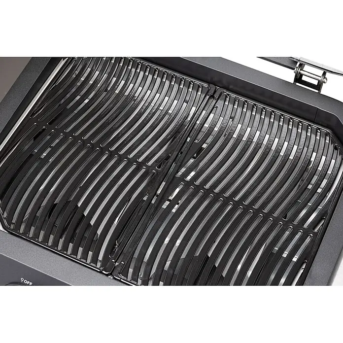 Cozze Gasgrill G 500 - Grillfläche (B x T): 53,5 x 41,8 cm, 5 kW, Anzahl Brenner: 2 Stk. - Schwarzer Metall-Grillrost mit markanten gewellten, parallelen Stäben.