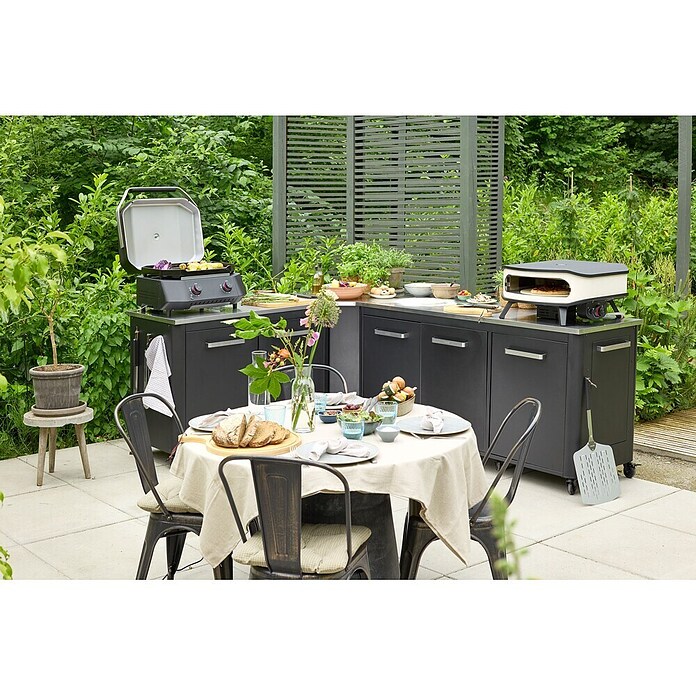 Cozze Pizzaofen mit drehbarem Pizzastein (Durchmesser Grillfläche: 42,5 cm, 6 kW, Weiß/Schwarz, Stahl) | BAUHAUS