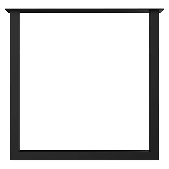 Walteco Tischbein U - L x B x H: 74 x 15 x 71 cm, Schwarz - Schwarzes Tischgestell aus Metall mit quadratischem Profil.