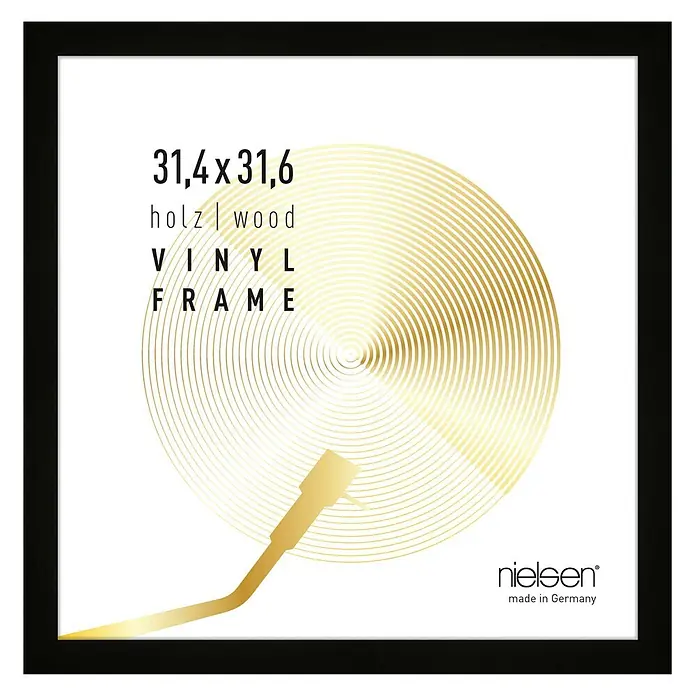 Nielsen Holzrahmen Vinyl Frame - 31,4 x 31,6 cm, Schwarz - Schwarzer Holz-Vinylrahmen.