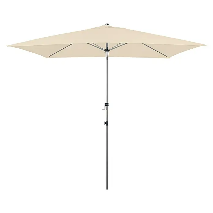 Doppler Expert Marktschirm Auto Tilt - Natur, Bespannungsmaß (L x B): 300 x 200 cm - Sonnenschirm in Beige mit rechteckigem Schirm und silbernem Mast für den Garten oder die Terrasse.