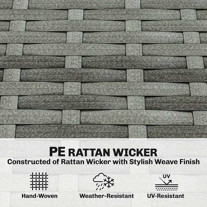 Outsunny Garten-Loungesessel - Stahl, PE Rattan, Polyester, Schaumstoff, Dunkelgrau, B x T x H: 75 x 101 x 90 cm - Graues, handgewebtes PE Rattan-Geflecht, wetter- und UV-beständig.