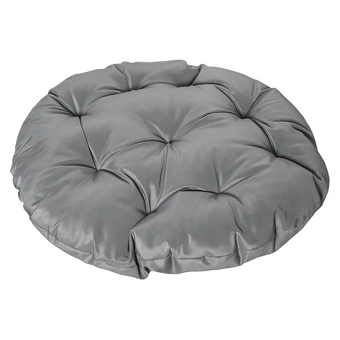 Outsunny Garten-Loungesessel - 1 Stk., PE Rattan, Stahl, Polyester, Grau - Rundes, gestepptes graues Kissen aus weichem Stoff, zum Sitzen geeignet.