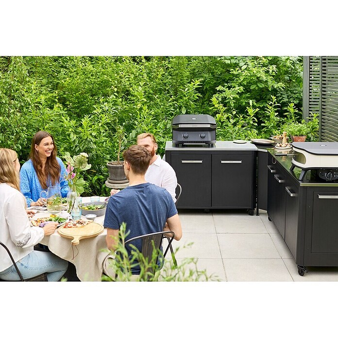 Cozze Outdoorküchen-Modul Eckelement (Schwarz/Silber, B x T x H: 70,5 x 60 x 90 cm) | BAUHAUS