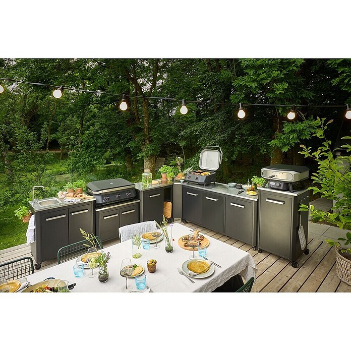 Cozze Outdoorküchen-Modul niedrig (Schwarz/Silber, B x T x H: 93,5 x 67 x 70 cm) | BAUHAUS