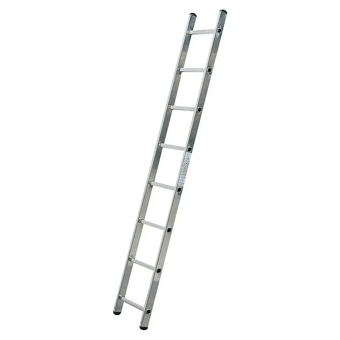 Krause Corda Anlegeleiter - Anzahl Tritte: 8 Stk., Arbeitshöhe: 3,2 m, Aluminium - Aluminiumleiter mit sieben Sprossen. Praktische und leichte Steighilfe für den Innen- und Außenbereich. Sehr stabil und robust.