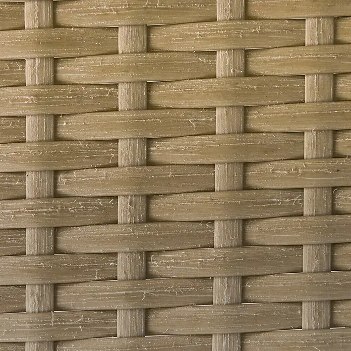 Outsunny Loungemöbel-Set - 3 -tlg., PE-Rattan, Polyester-Gewebe, Stahlrahmen, Sitzkissen, Kaffee+Creme - Hellbraune gewebte Textur, ähnlich Rattan oder Korbgeflecht, mit sichtbaren Fasern.