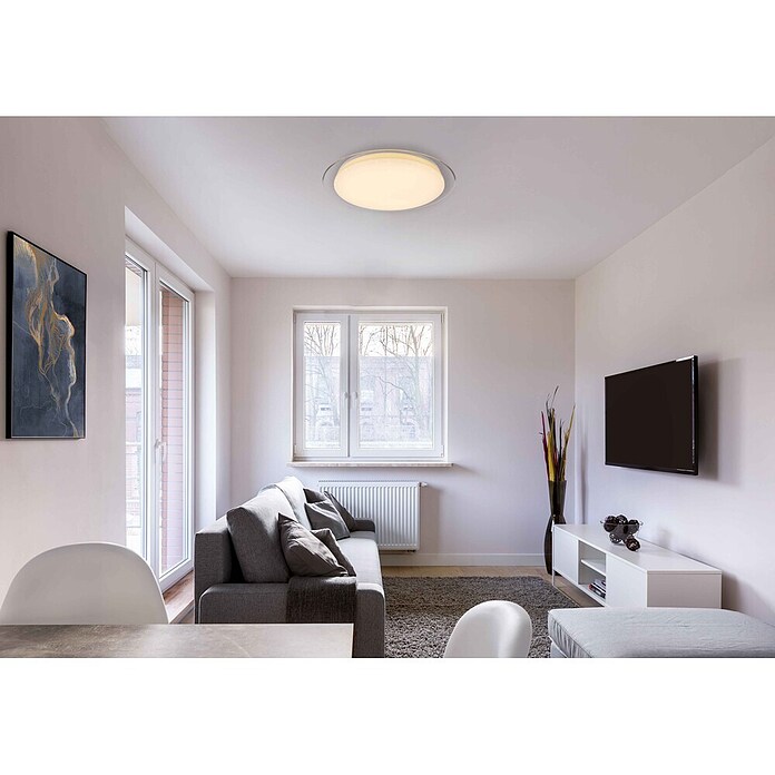 Globo LED okrogla stropna svetilka OPTIMA  (30 W, Ø x V: 46 x 8,5 cm, Toplo bela) | 3016 - Deckenleuchte | CACB - Deckenleuchten | CAC - Indoorleuchten | CA - Beleuchtung | C - Elektro | BAUHAUS
