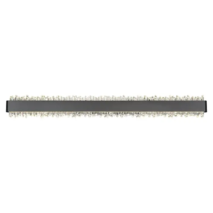 Globo LED-Wandleuchte Stalagmita - 18 W, Neutralweiß - Rechteckige, dunkelgraue Leuchte mit klaren Kristallelementen oben und unten.