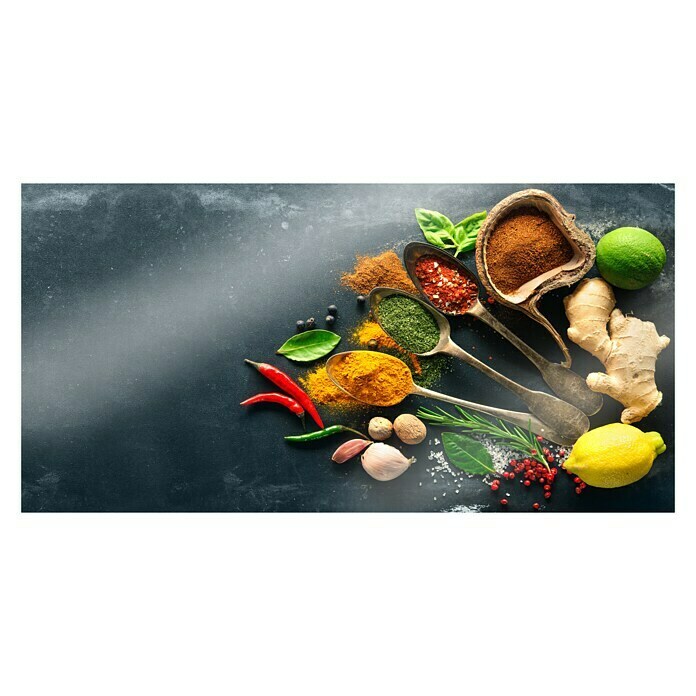 CUCINE Küchenrückwand (Variety of Spice, 80 x 40 cm, Stärke: 6 mm, Einscheibensicherheitsglas (ESG))