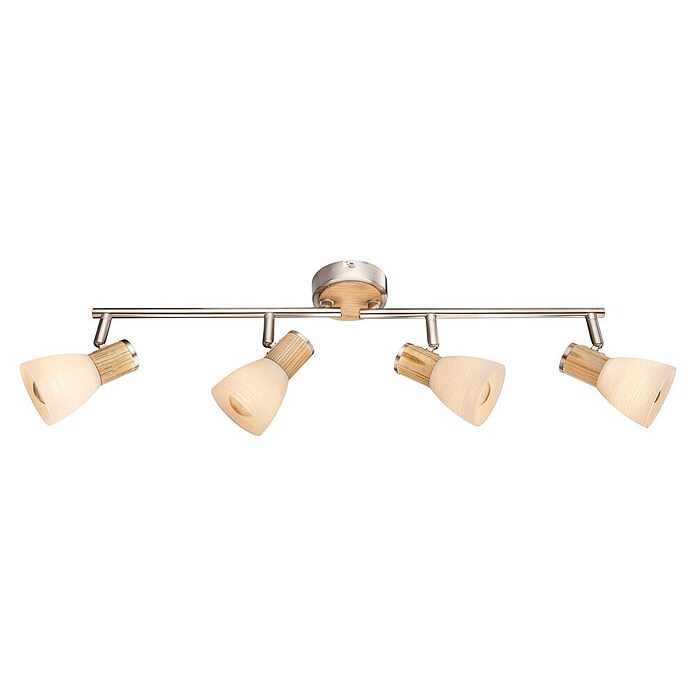 Globo Deckenstrahler Gylfi (4 x 40 W, Nickel matt, L x B x H: 60 x 9 x 15,5 cm)