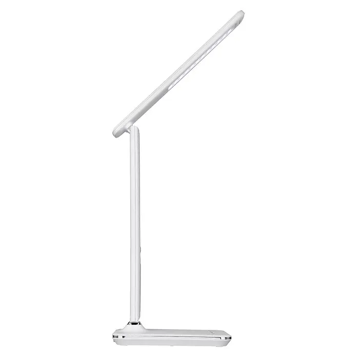 Globo LED-Tischleuchte Tanna - 7 W, L x B x H: 55 x 14 x 59 cm, Weiß, Kaltweiß - Weiße LED-Schreibtischlampe mit schlankem, verstellbarem Arm und flachem, rechteckigem Sockel.