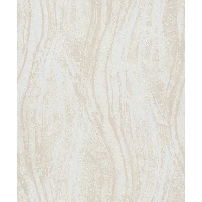 Marburg Vliestapete Novamur Naomi Grafik - Beige, Grafisch, 10,05 x 0,53 m - Helle cremefarbene Texturoberfläche mit subtilen, wellenförmigen, organischen Mustern.