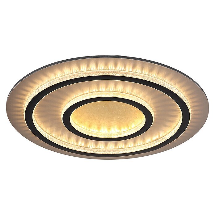 Globo Okrugla stropna LED svjetiljka Jayden  (60 W, Crna, Zlatna, Topla bijela, Ø x V: 550 x 60 mm) | BAUHAUS