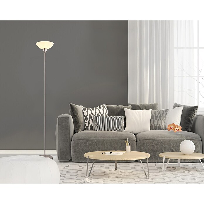 Globo Stajaća svjetiljka Lima  (60 W, Visina: 1.800 mm, Srebrna, E27) | BAUHAUS