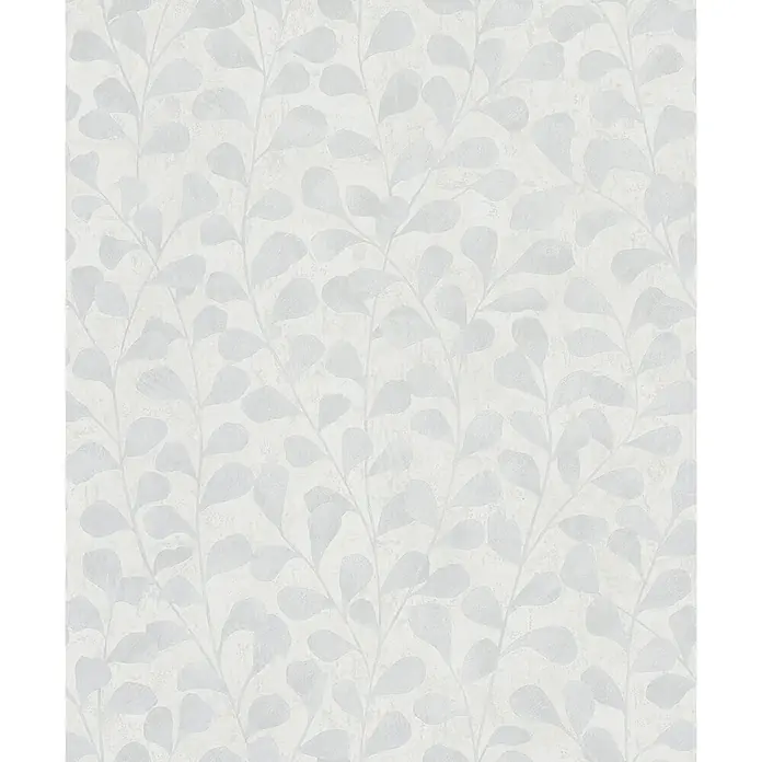Marburg Vliestapete Novamur Naomi Floral - Weiß, Floral, 10,05 x 0,53 m - Hellgraue Tapete mit zartem botanischem Blattmuster.