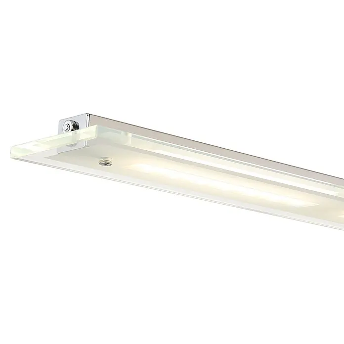 Globo LED-Pendelleuchte rund Novak - 20 W, Kaltweiß, L x B x H: 880 x 90 x 1.500 mm - Lineare LED-Wandleuchte mit Chrom-Finish und mattiertem Glasdiffusor, strahlt warmweißes Licht aus.