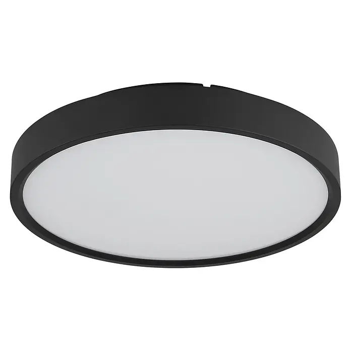 Globo LED-Deckenleuchte Jess - 57 W - Runde schwarze LED-Deckenleuchte mit weißem Diffusor.