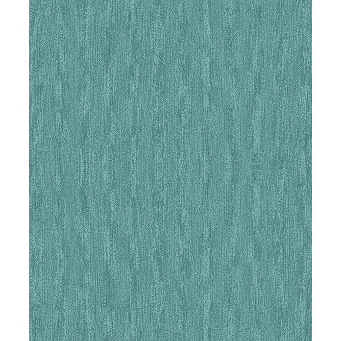 Marburg Vliestapete Novamur Mona Uni I - Grün, Uni, 10,05 x 0,53 m - Türkisfarbene texturierte Oberfläche mit dezentem vertikalem Streifenmuster.