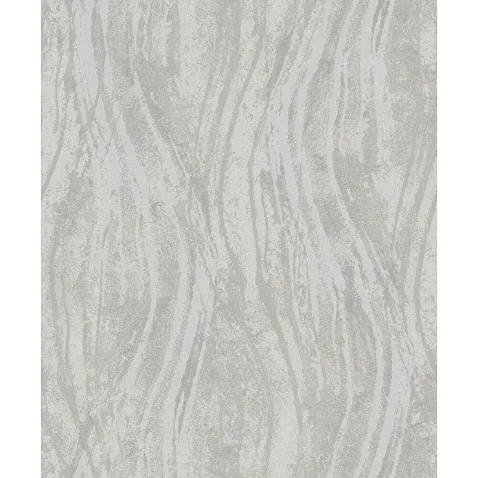 Marburg Vliestapete Novamur Naomi Grafik - Beige-Grau, Grafisch, 10,05 x 0,53 m - Hellgraue Tapete mit subtilen strukturierten wellenförmigen Streifen in etwas dunklerem Grau.