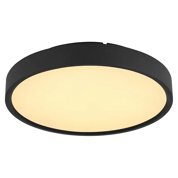 Globo LED-Deckenleuchte Jess - 57 W - Runde schwarze LED-Deckenleuchte mit warmweißem Licht.