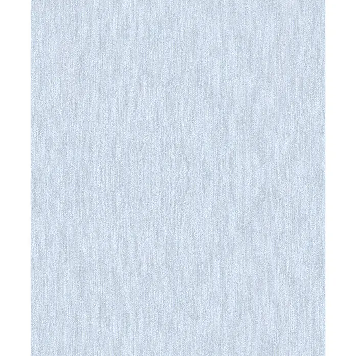 Marburg Vliestapete Novamur Mona Uni I - Weiß-Blau, Uni, 10,05 x 0,53 m - Hellblaue strukturierte Oberfläche mit subtilem vertikalem Muster.