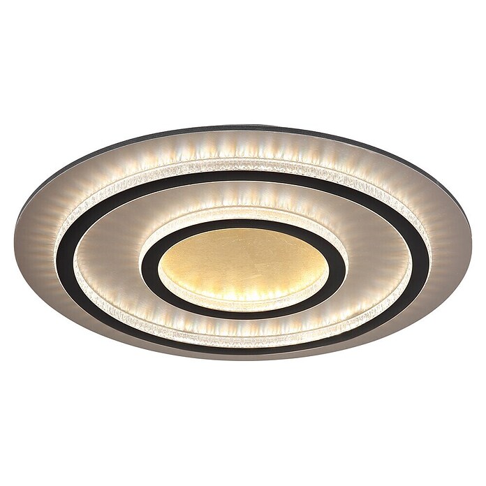 Globo Okrugla stropna LED svjetiljka Jayden  (60 W, Crna, Zlatna, Topla bijela, Ø x V: 550 x 60 mm) | BAUHAUS