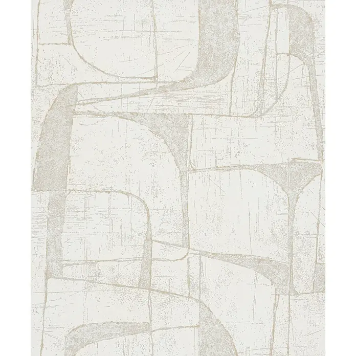 Marburg Vliestapete Novamur Leyla Grafik - Creme, Grafisch, 10,05 x 0,53 m - Texturiertes abstraktes Muster mit hellbeigen unregelmäßigen geometrischen und organischen Formen.