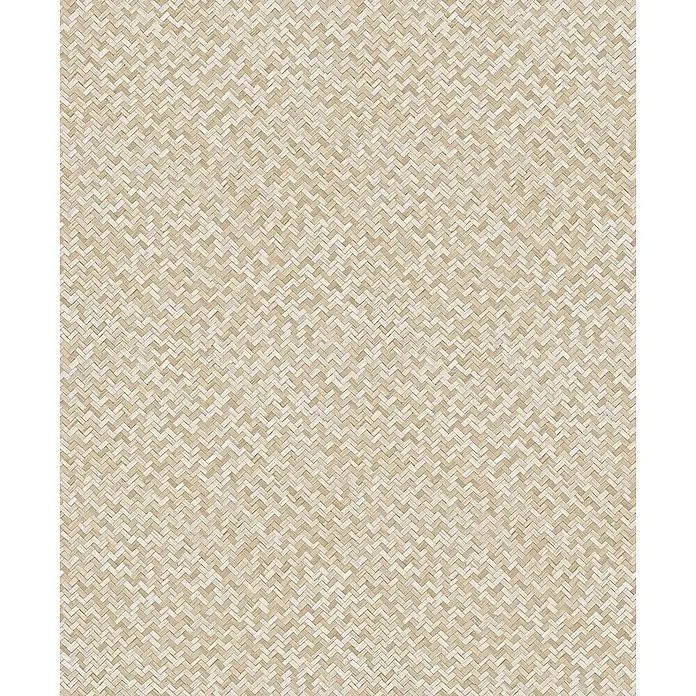 Marburg Flora Vliestapete Grafik I - Beige, Grafisch, 10,05 x 0,53 m - Nahtloses Geflechtmuster aus Naturfasern in Hellbeige und Cremetönen.