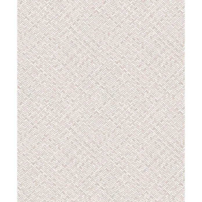 Marburg Flora Vliestapete Grafik I - Rosa, Grafisch, 10,05 x 0,53 m - Hellbeiges, fein gewebtes Fischgrätmuster.
