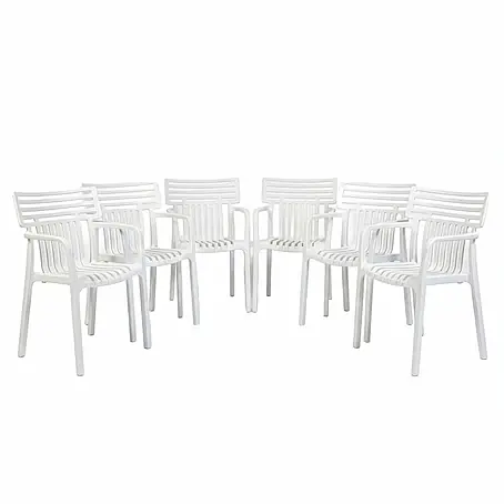 Floordirekt  Gartenstuhl-Set Terrano 6er Set Weiß