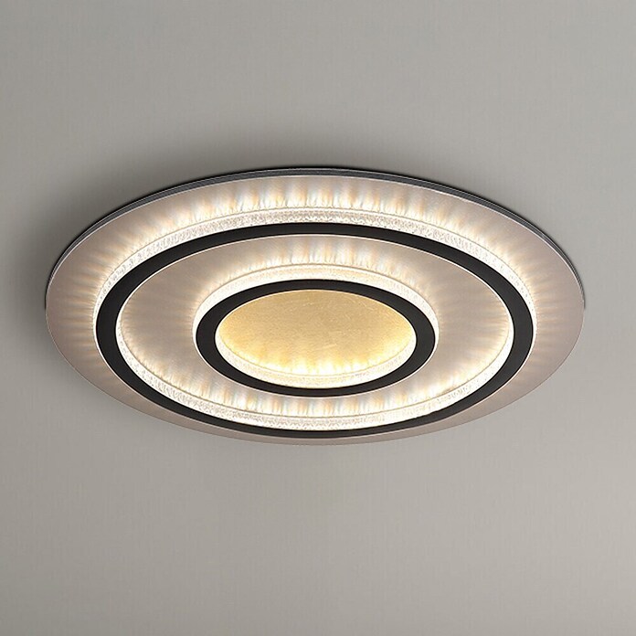 Globo Okrugla stropna LED svjetiljka Jayden  (60 W, Crna, Zlatna, Topla bijela, Ø x V: 550 x 60 mm) | BAUHAUS